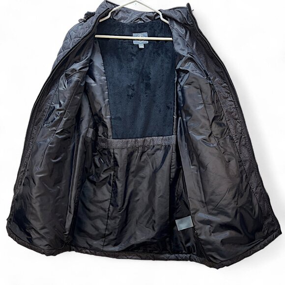 St John Bay Women's Navy Blue Coat Jacket Zipper Removable Hood Vests Size L - Picture 7 of 13